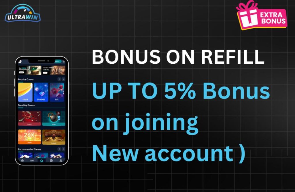 Ultrawin Bonus 3 Bonus on Refill Boost Your Account with Ultrawin’s Top-Up Offers