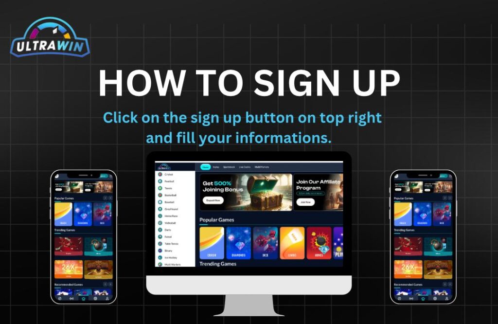 Ultrawin Signup 1 how to signup ultrawin